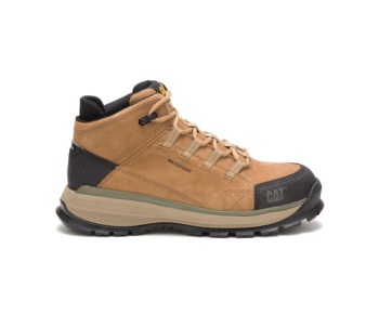 Caterpillar Work Boots South Africa Utilize Waterproof Alloy Toe Brown - Cat Boots For Men - AM0348976